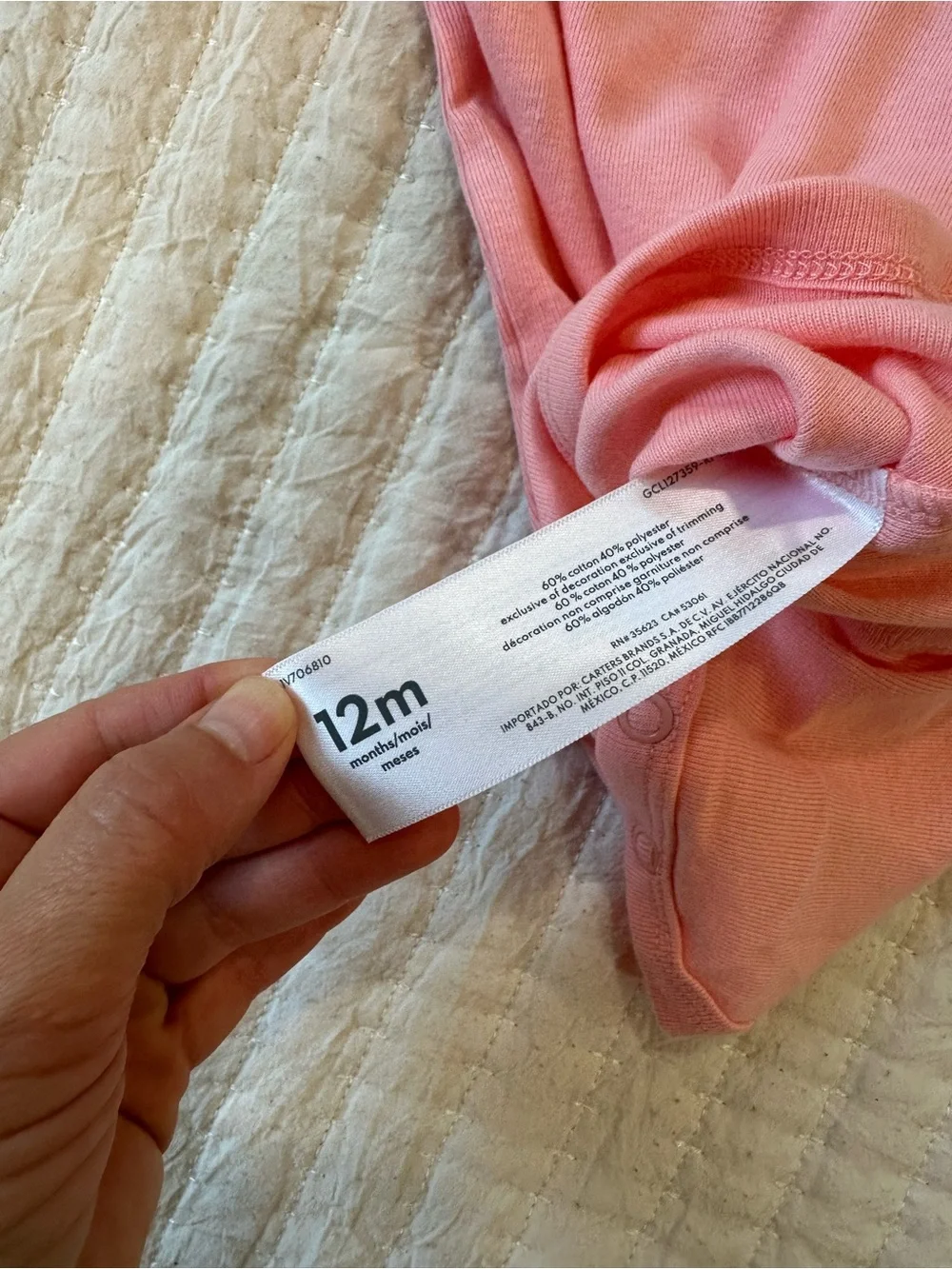 Carter's Coral Pink Short-Sleeve Cherry Bodysuit